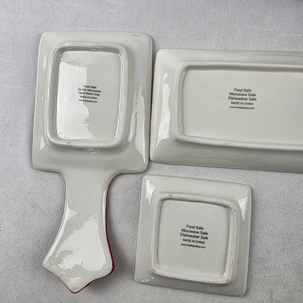 NWT Bundle of Sardine Kitchen Dishes Butter Dish, Spoon Rest S&P Set